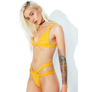 💕MINIMALE ANIMALE💕 Knotted Bandit Brief Bikini BOTTOMS Gold Small S